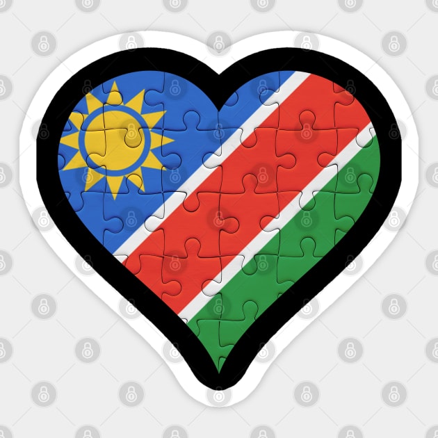 Namibian Jigsaw Puzzle Heart Design - Gift for Namibian With Namibia Roots Sticker by Country Flags